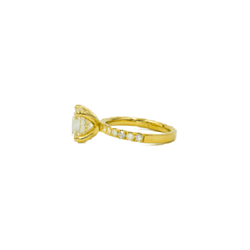 14K Yellow Gold Round Diamond Ring